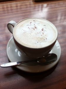 Fancy (White Cinnamon Mocha) at Books and Beans
