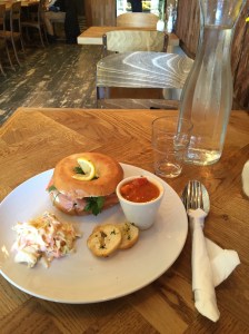 Salmon bagel lunch at Sweet Mumma's