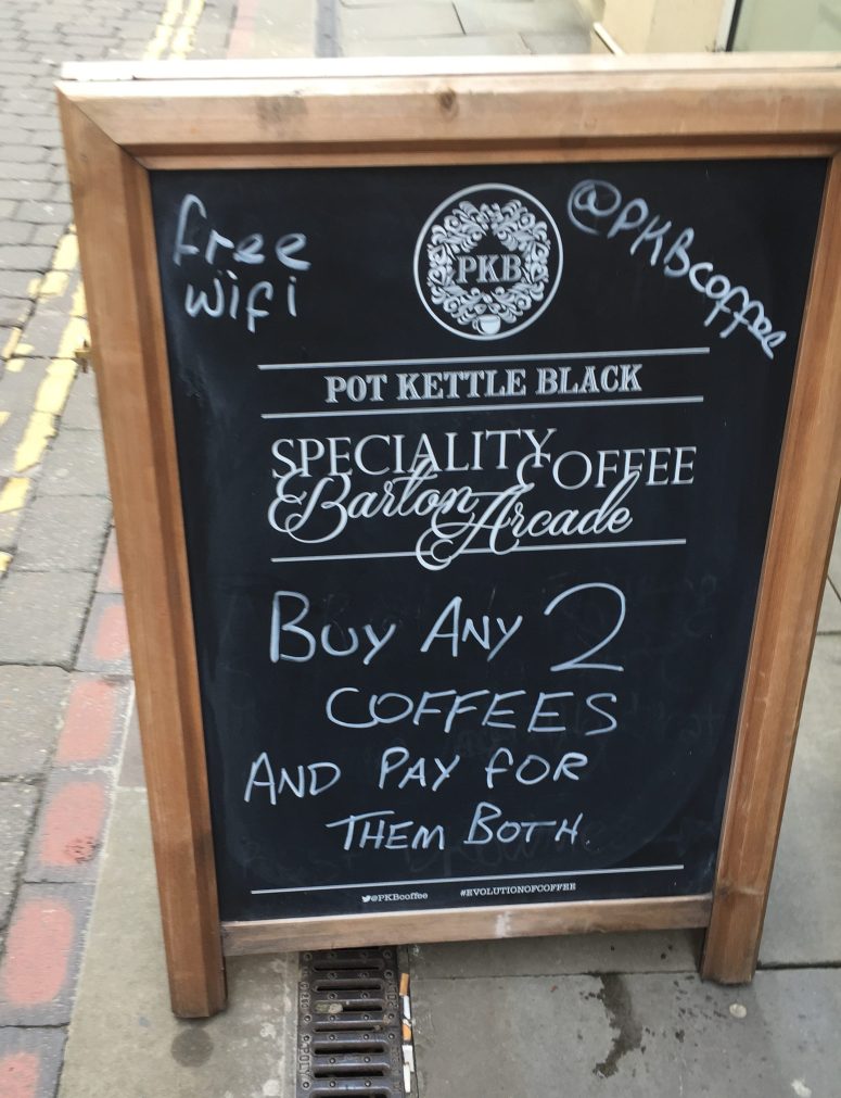 One of the A-boards showing the way to - and of - the KPB